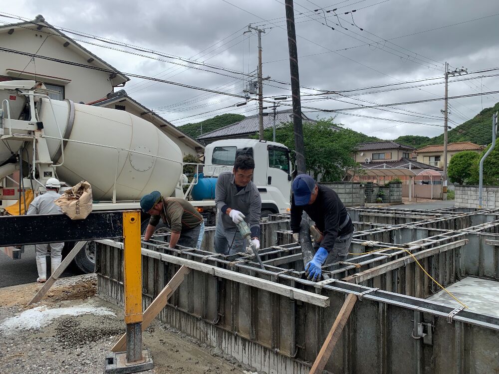 立ち上がり部分コンクリート打設